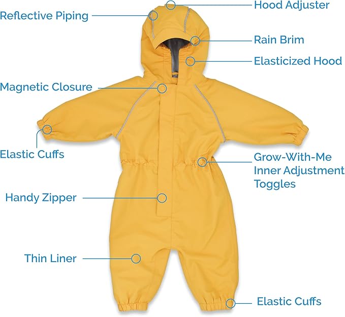 JAN & JUL Waterproof Rain Suit, Windproof Coveralls for Toddlers and Kids