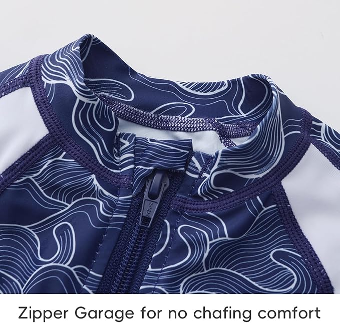 Baby Swimsuit UPF 50+ Sun Protection One Piece Zipper Beach Swimwear for Little Boys Girls Toddler