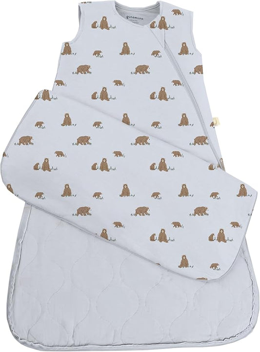 GUNAMUNA günamüna Unisex Baby, Toddler Wearable Blanket, Sleeping Bag Bamboo Rayon, Sleep Sack with Diaper Zipper, 1.0 TOG