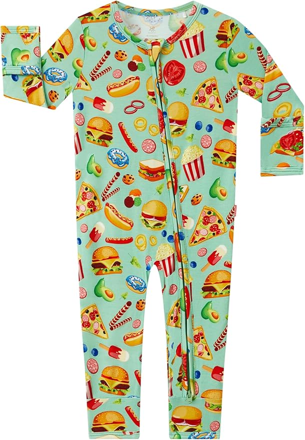 Footless Pajamas Baby Boy Girls, Viscose from Bamboo Baby Pajamas, Two Way Zipper Sleepers, Newborn Pjs