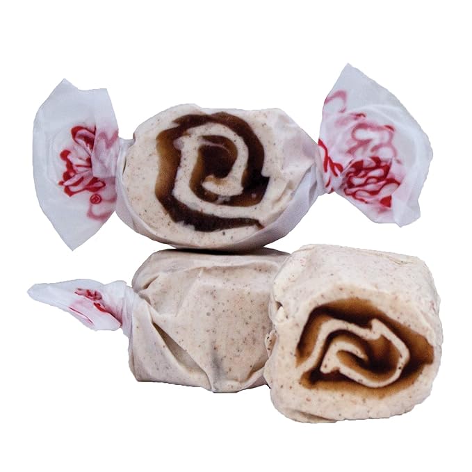 Taffy Town Saltwater Taffy- Cinnamon Roll | Gourmet Taffy| Nougat-Style Candy| Soft & Delicious| Sumer Snack Treats| Party Good Candies| 2.5lbs