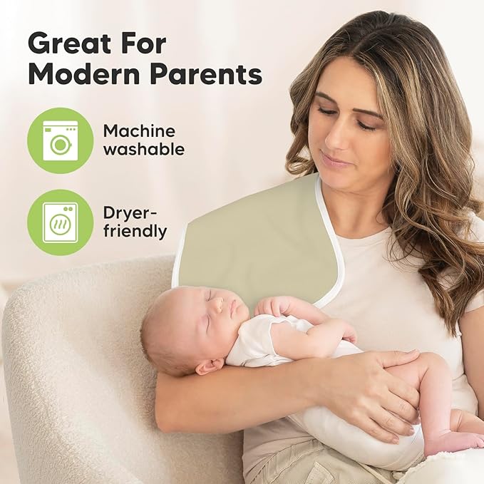 Organic Burp Cloths Baby Boy & Girl - 5-Pack Super Absorbent Cotton Burping Cloths for Babies, Soft & Plush Newborn Spit Up Rags, Infant Towels for Milk Spit Up, Unisex, Large 21" x 10" (Muted Pastel)