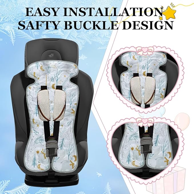 Miracle Baby Gel Car Seat Cooler Pad - Universal Double Sided Cooling Mat for Stroller, Infant Seat & Dining Chair | Summer Ice Cushion | Baby Safety Seat Liner | 1-Pack