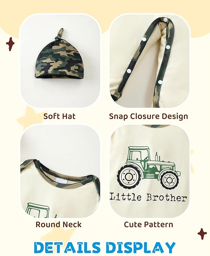 NZRVAWS Baby Boy Clothes Preemie Infant Boy Bear Outfits Jumpsuit Bodysuit Letter Print Romper