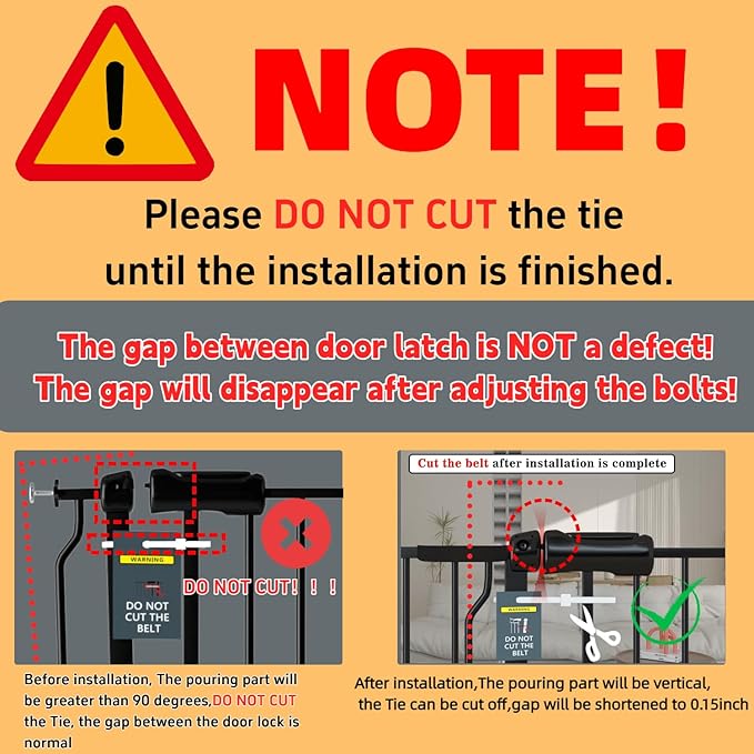 TSAYAWA Baby Gate Extra Wide Fits 29.51-85.81 inch Wide Opening - Dog Pet Gates for Doorways Stairs No Drilling Pressure Mounted - Large Child Safety Gate Indoor Outdoor Black