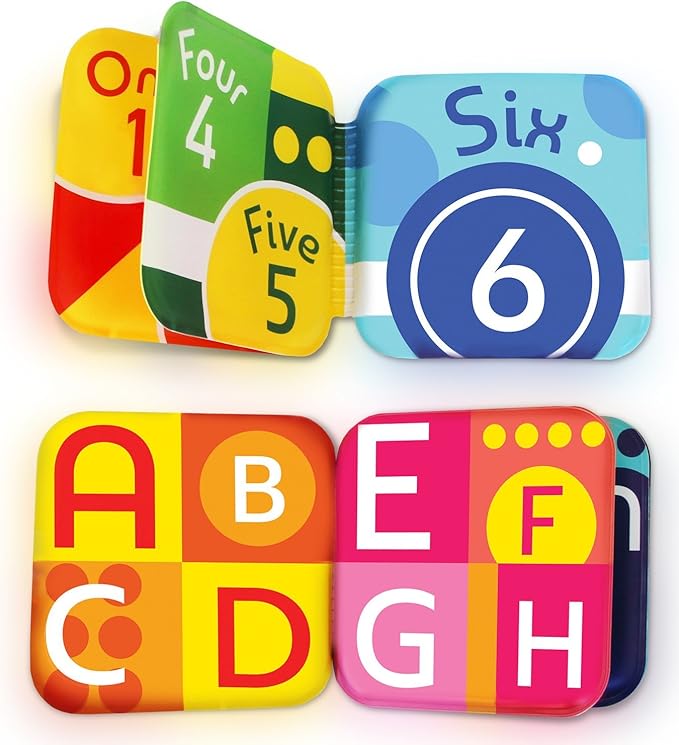 Floating Baby Bath Books - Bath Books for Babies, Infants - Waterproof, Mold-Free Bath Toys for Learning & Early Education (Set of 2 - Alphabet & Numbers Books)