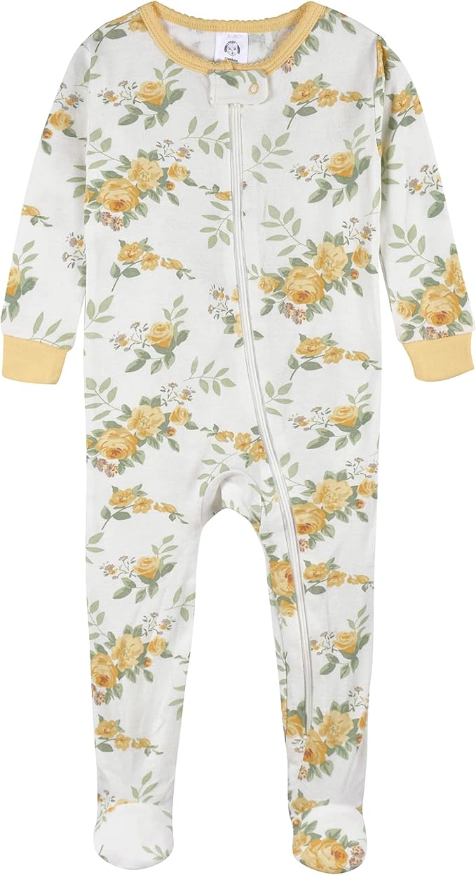 Gerber Baby Girls' 2-Pack Footed Pajamas