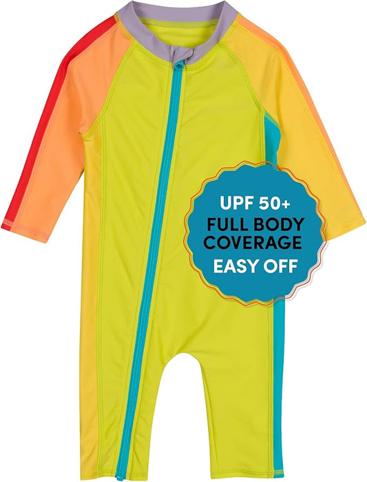 SwimZip Boys' Long-Sleeve UPF 50+ Swimsuit for Baby, Toddler, & Little Boys