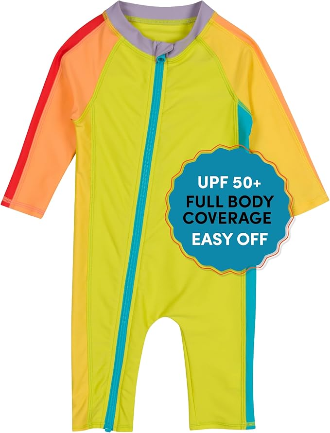 SwimZip Boys' Long-Sleeve UPF 50+ Swimsuit for Baby, Toddler, & Little Boys