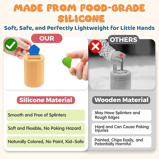 Color Sorting Montessori Toy for Toddlers 1-3 with Textured Sensory Tiles – Silicone Sensory Toys, Educational Preschool Toy for Fine Motor Skills, Learning & Restaurant Play for Boys and Girls