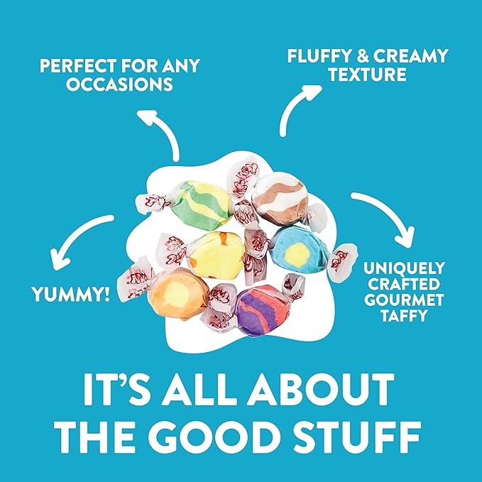 Taffy Town Candies- Tropical | Gourmet Taffy| Nougat-Style Candy| Soft & Delicious| Sumer Snack Treats| Party Good Candies| 5lbs