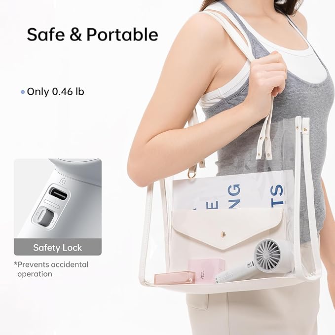 JISULIFE Handheld Turbo Fan, 5000mAh Rechargeable Portable Fans,Up to 28 Hours Working,5 Speed Strong Wind,Personal Mini Fan for Travel Outdoor Camping Beach Makeup（Gray）