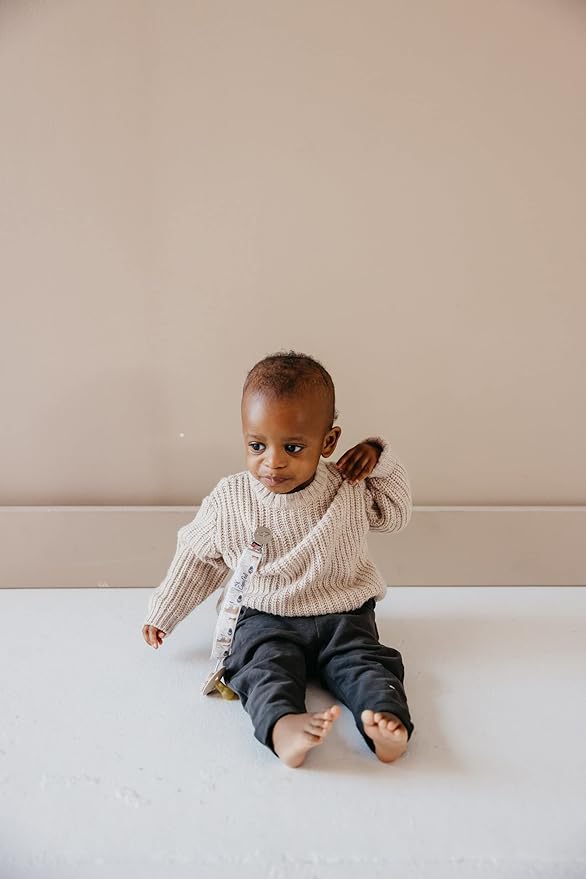 Copper Pearl Pacifier Clip 3-Pack: Premium Knit Binky Clips for Baby Girls and Boys - Stylish Stainless Steel Pacifier Holder Clip - Baby Pacifier Clips for No More Floor Drops - Lumberjack