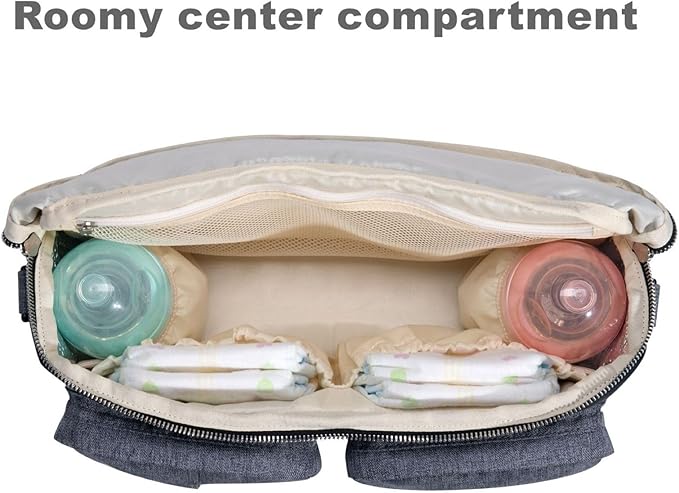 SUNVENO Universal Stroller Organizer Caddy, 2 Cup Holders, Multiple Pockets & Shoulder Strap — Fits Most Strollers