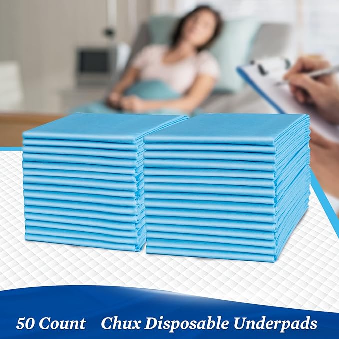 Premium Chucks Pads Disposable 23"x36" (50 Count) , Leakproof Adults Incontinence Bed Pads, Heavy Duty Absorbent Underpads Waterproof, Extra Large Puppy Pee Training Pad