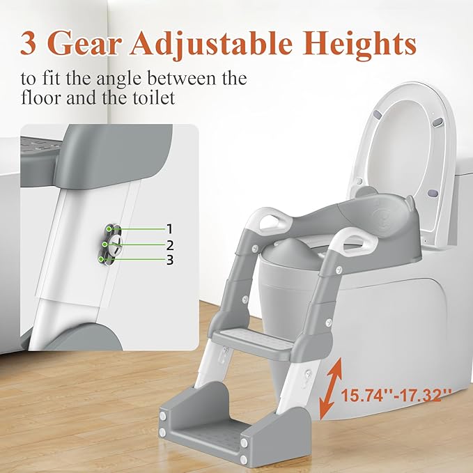 Potty Training Seat, Toddler Toilet Seat for Little Boys Girls, Potty Training Toilet with Urinals, Toddler Step Stool Ladder and Splash Guard