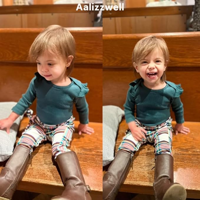 Aalizzwell Preemie Newborn Infant Baby Girls Clothes Ribbed Romper Bodysuit Pants Set Fall Winter Outfits