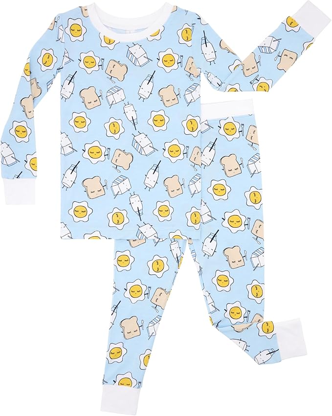 Little Sleepies Two-Piece Pajama Set for Boys & Girls, Soft Viscose from Bamboo Toddler Pajamas for Kids, Family Matching PJs