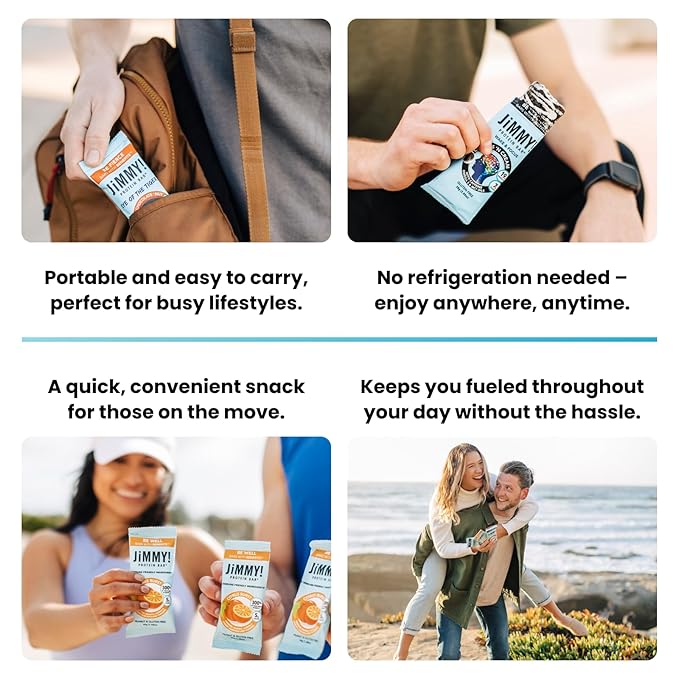 JiMMYBAR! - Golden Vanilla Cookies 'N Cream - 18g Protein Bars - Low 4g Sugar - 12 Count - Real Peanut Butter Base with Hand-Drizzled Chocolate 58g Protein Bar - Functional Meal Replacement Bars