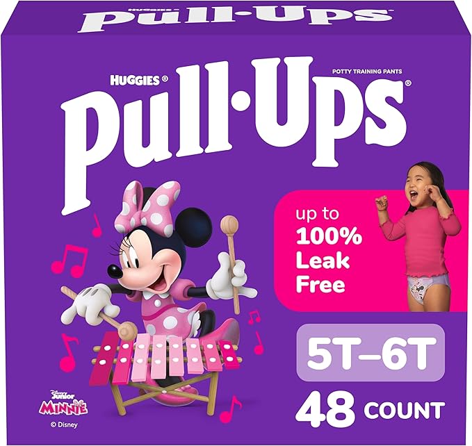 Pull-Ups Girls' Potty Training Pants, Size 5T-6T Training Underwear (50+ lbs), 48 Count