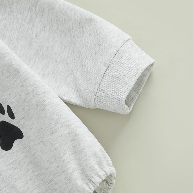 Kupretty Baby Boy Girl Sweatshirt Romper Cute Winter Fall Clothes Siblings Crew Neck Long Sleeve Bubble Infant Bodysuit