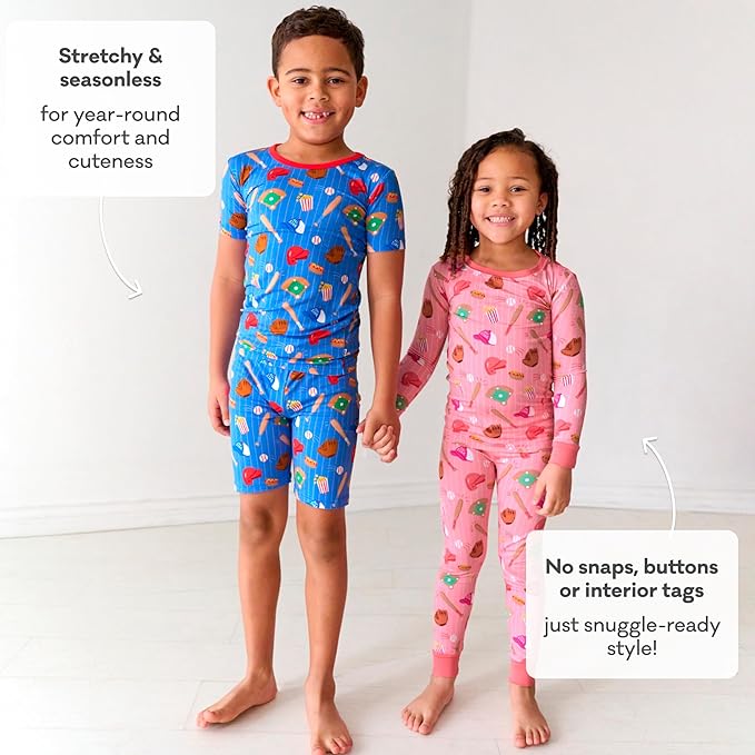 Little Sleepies Two-Piece Pajama Set for Boys & Girls, Soft Viscose from Bamboo Toddler Pajamas for Kids, Family Matching PJs
