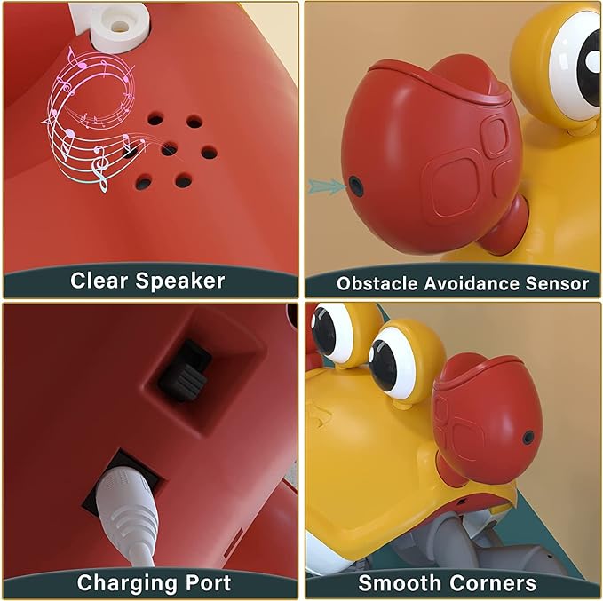 Yeaye Crawling Crab Baby Toys Infant - Tummy Time Toy Gifts for 3 4 5 6 7 8 9 10 11 12 Boy Girl with Learning Crawl System Music for 0-6 6-12 12-18 36 Months Walking Toddler Birthday Gift(Orange)