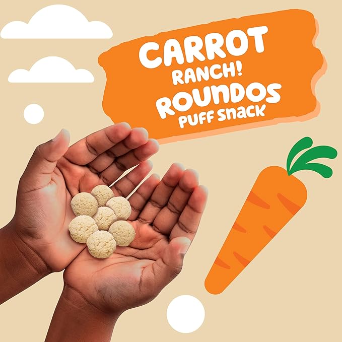 Get'ems! from Gerber, Snacks for Kids, Carrot Ranch Roundos Puffs, Made with Whole Grain Quinoa, Calcium to Support Strong Bones - 5 pack