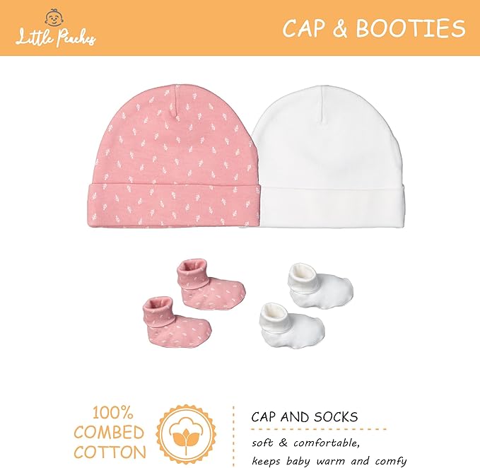 Baby Girl Clothes – 100% Cotton, Soft & Breathable Newborn Essentials and Gifts, Fits 3 to 6 Months