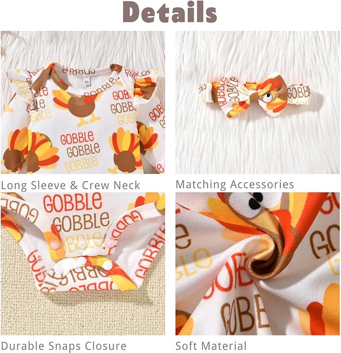 Aalizzwell Preemie Newborn Infant Baby Girls Clothes Ribbed Romper Bodysuit Pants Set Fall Winter Outfits