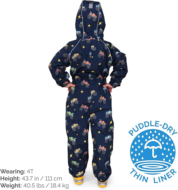 JAN & JUL Waterproof Rain Suit, Windproof Coveralls for Toddlers and Kids