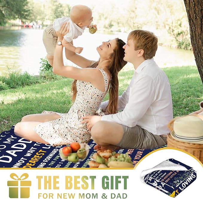 New Dads Gifts, First Time Dad Gifts, Expectant Dads Gift, Dad to be Gift Est 2025 - Flannel Blanket and Throws 50x60in