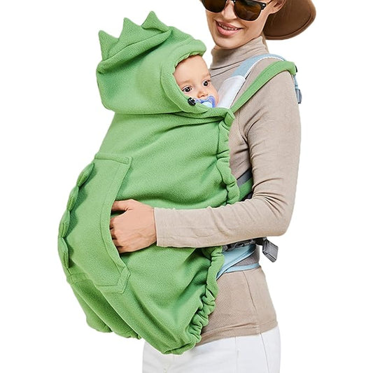 Baby Carrier Cover Stroller Cover,Newborn Hooded Stretchy Cloak,Soft Kangaroo Hoodie for Mom Baby,Suit for All Seasons (Green)