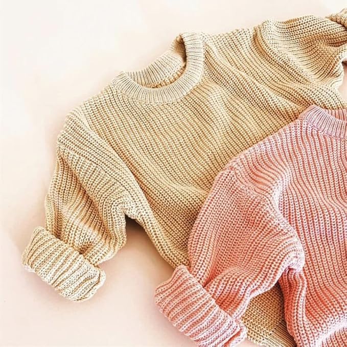 FYBITBO Baby Girl Boy Sweater Knit Oversized Pullover Sweatshirt Romper Onesie Warm Fall Winter Clothes Outfit Newborn