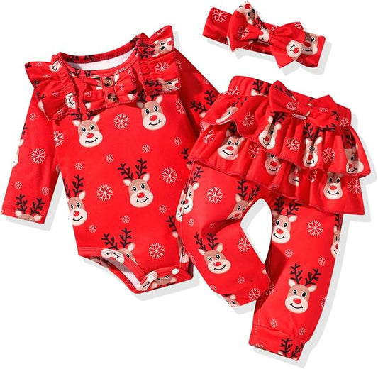 Aalizzwell Preemie Newborn Infant Baby Girls Clothes Ribbed Bodysuit Pants Set Fall Winter Outfits