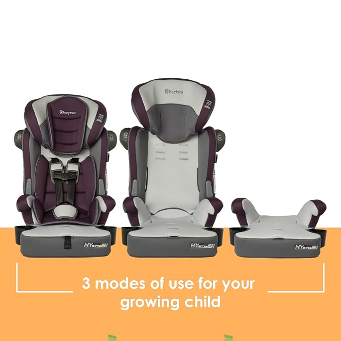 Baby Trend Hybrid SI 3-in-1 Combination Booster Seat with Side Impact Protection, Dash Plum