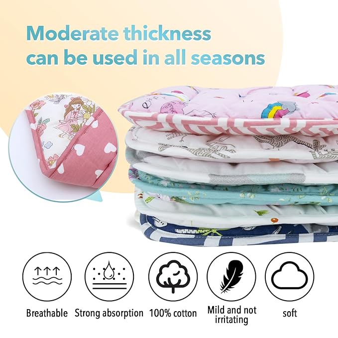 Baby Stroller Cushion,Infant Car Seat Insert-Reversible Universal Breathable and Soft Newborn Stroller Mat,100% Cotton Cover Toddler Seat Pad Liner-34x78cm,1 Pack(Pink Princess)