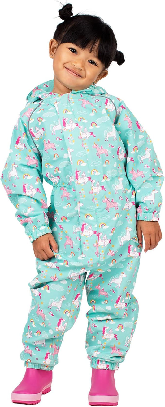 JAN & JUL Waterproof Rain Suit, Windproof Coveralls for Toddlers and Kids