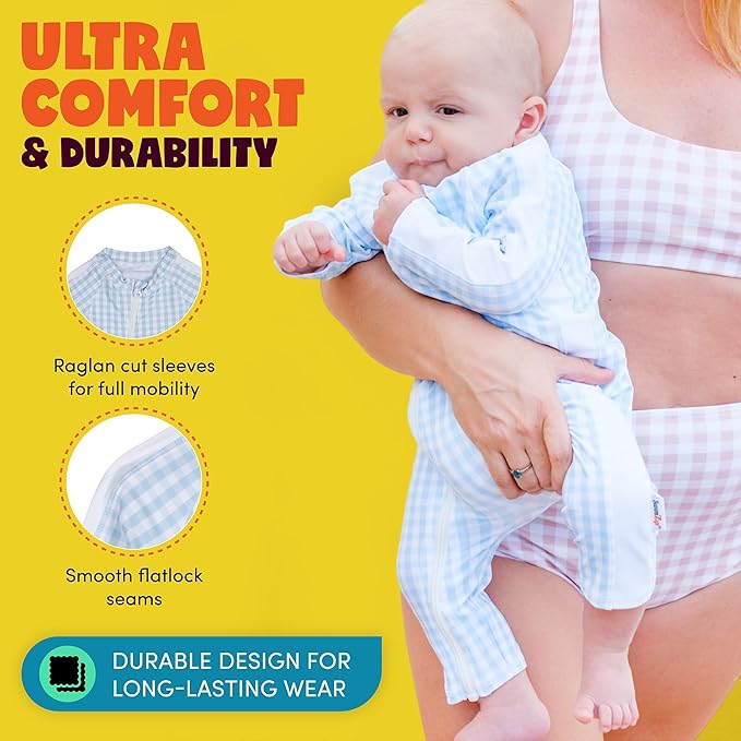 SwimZip Boys' Long-Sleeve UPF 50+ Swimsuit for Baby, Toddler, & Little Boys