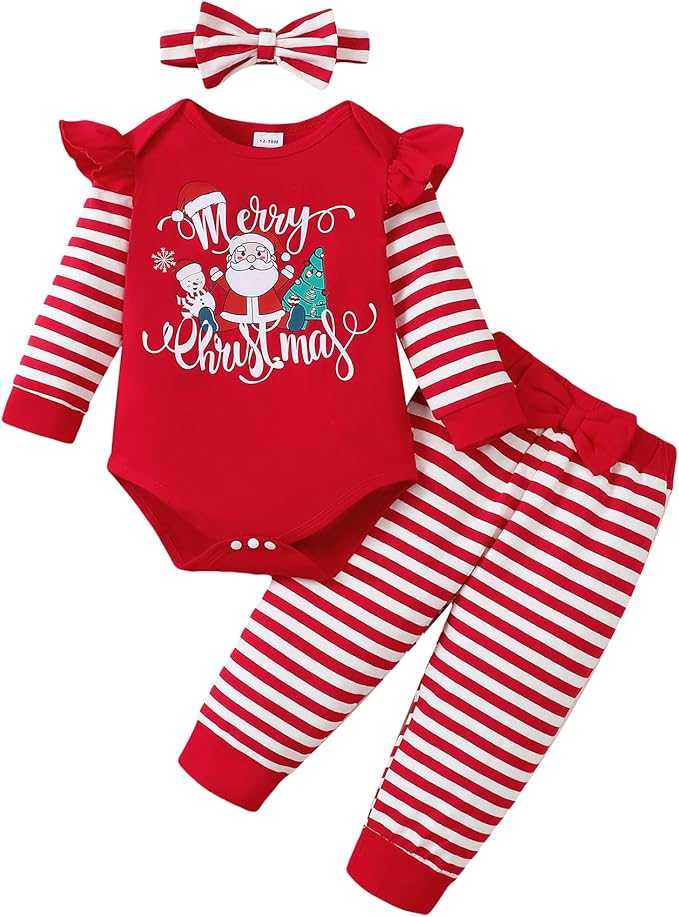 Infant Baby Girl Clothes Newborn Girl Outfit Long Sleeve Romper Pants Set Cute Baby Clothes for Girls Fall/Winter