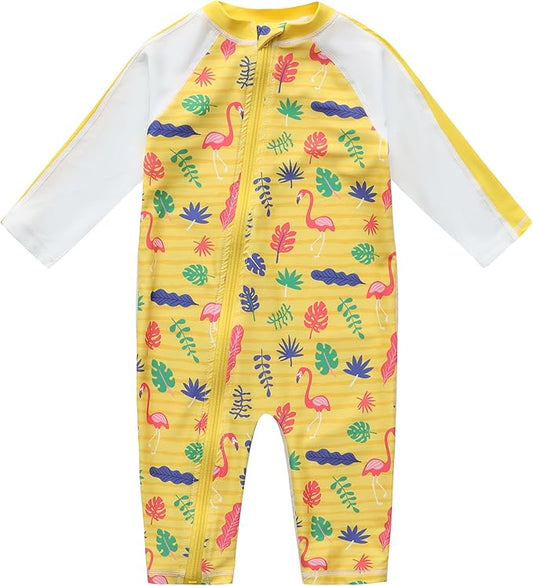 Baby Swimsuit UPF 50+ Sun Protection One Piece Zipper Beach Swimwear for Little Boys Girls Toddler