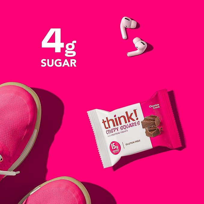 Think! High Protein Crispy Squares Chocolate Crunch Treat (10 Pack)