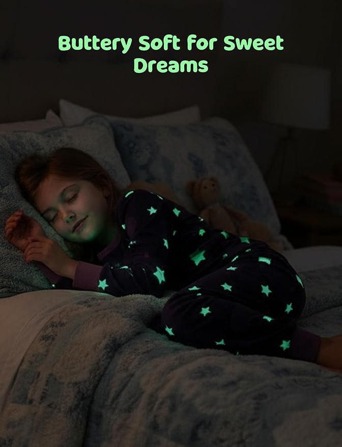 PATPAT Bamboo Viscose Pajama Sets for Toddler Boys & Girls Baby Kids, Ultra-soft Snug fit Pjs Sleepers for Birthday Holiday