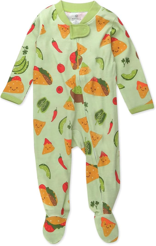 HonestBaby Sleep & Play Footed One-piece Pajama Sleeper 100% Organic Cotton, Baby Boys