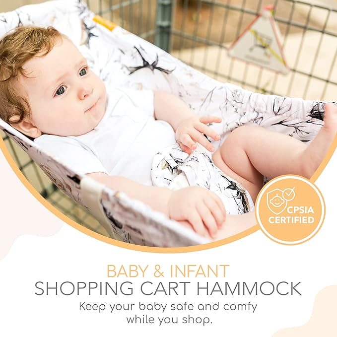 Shopping Cart Hammock – Infant Seat for Grocery Carts – Holds Car Seats Securely – Compatible with Select 4-Seater Wagons (20–24” Wide) – Supports Up to 50 lbs – Coming Up Roses