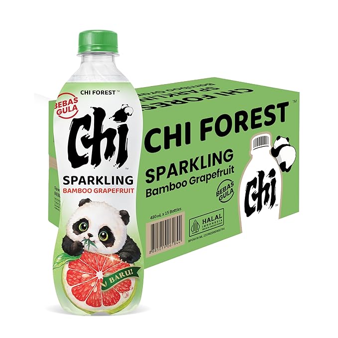 CHI FOREST Flavored Sparkling Water Beverage, Bamboo & Grapefruit, Zero Sugar, 16.2 fl oz Bottles (pack of 15)