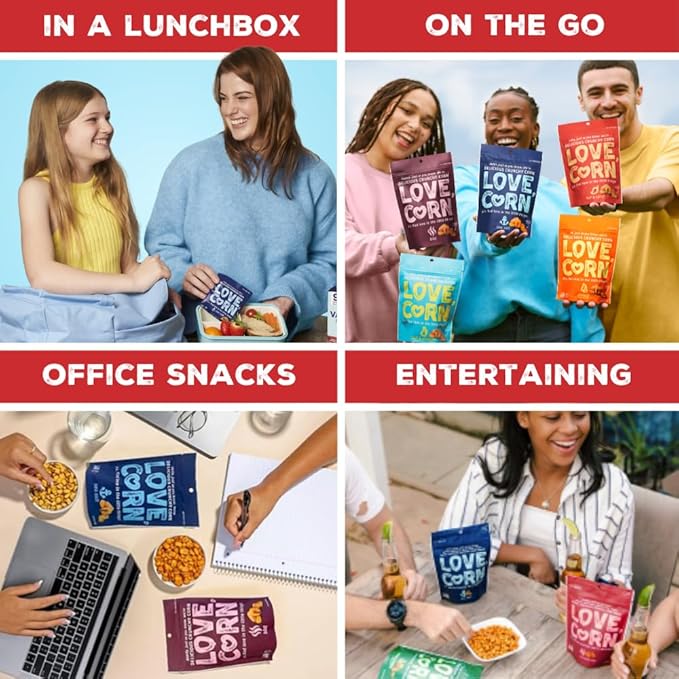 LOVE CORN | Habanero Chilli Delicious Crunchy Corn | 0.7oz, 20 bags | Low-Sugar, Gluten-Free, Plant Based, Non-GMO