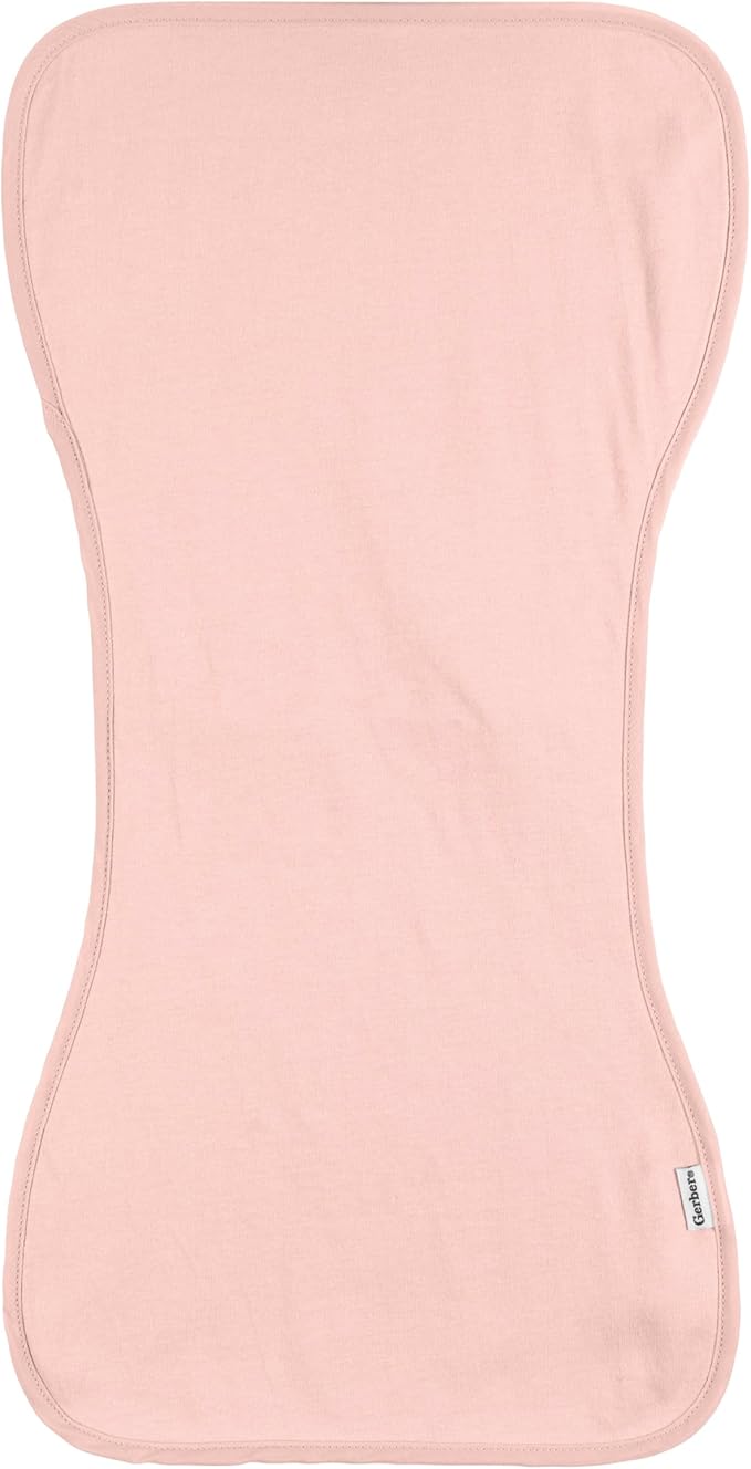 Gerber Baby Unisex Burp Cloths 5-Pack, Pink, Size 10.5" x 21"