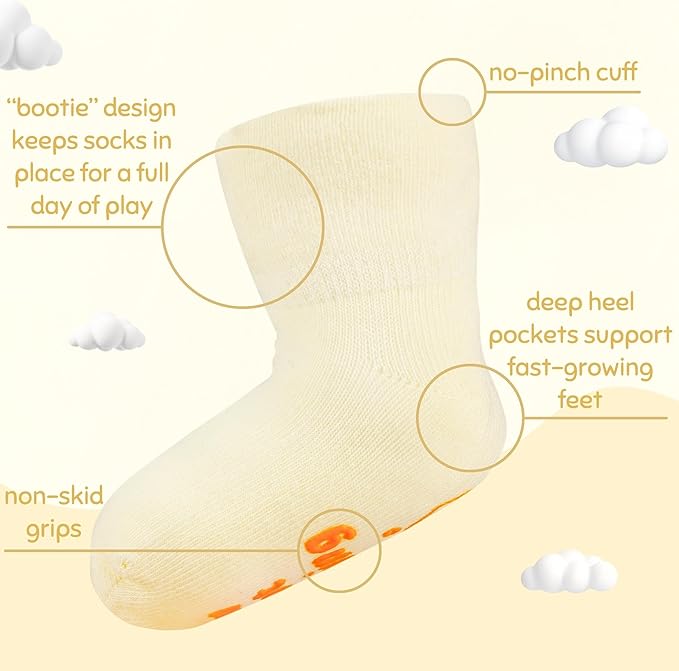 InnoBeta Baby Socks Set with Funny Quotes (4 Pairs) Newborn/Infant Socks for Baby Shower, Gender Reveal 3-12 Months