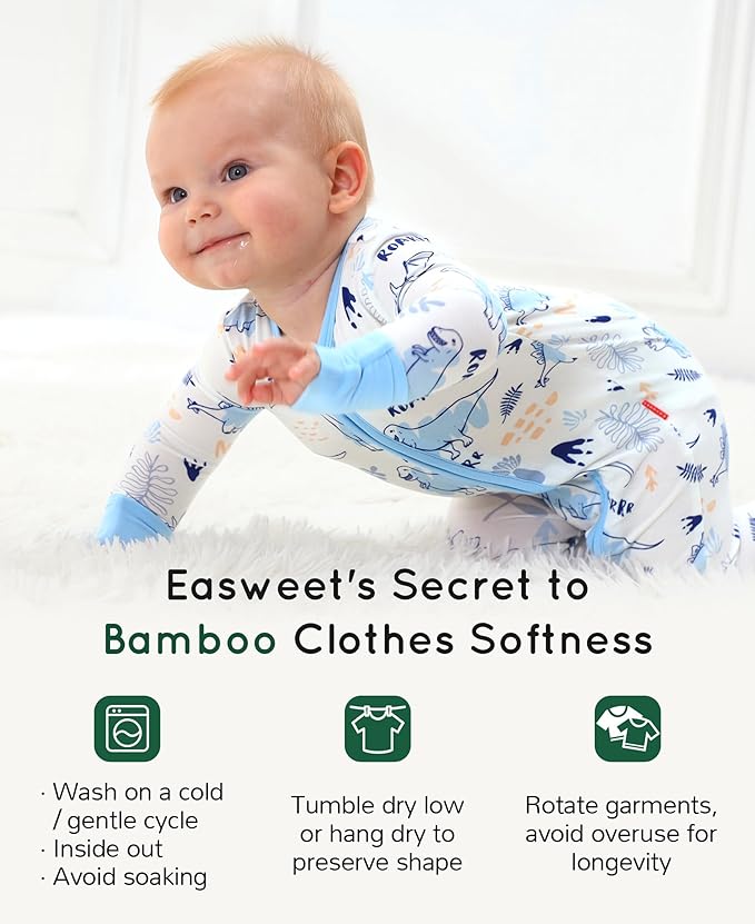 Footless Pajamas Baby Boy Girls, Viscose from Bamboo Baby Pajamas, Two Way Zipper Sleepers, Newborn Pjs